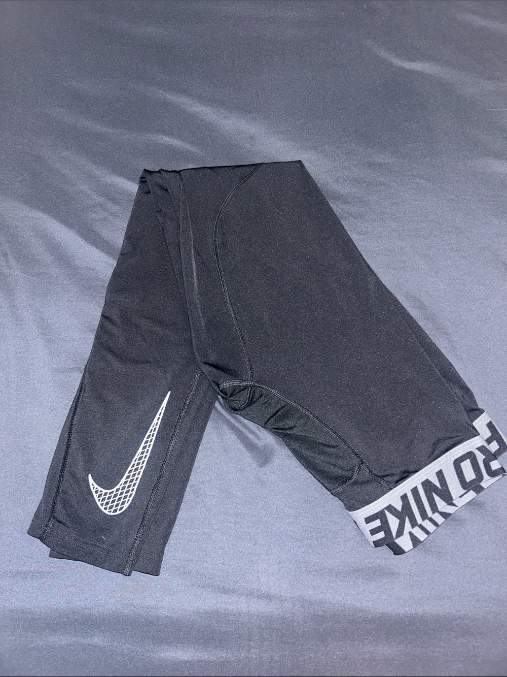 Nike Pro Black Kids Leggings with White Swoosh